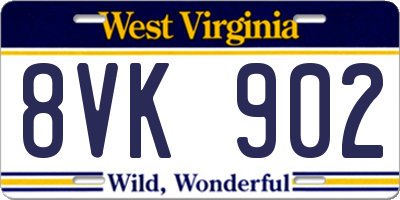 WV license plate 8VK902