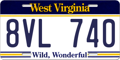 WV license plate 8VL740