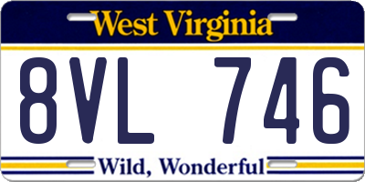 WV license plate 8VL746
