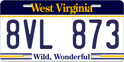 WV license plate 8VL873