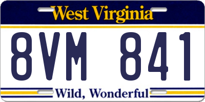WV license plate 8VM841