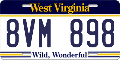 WV license plate 8VM898