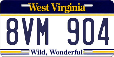WV license plate 8VM904