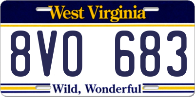 WV license plate 8VO683