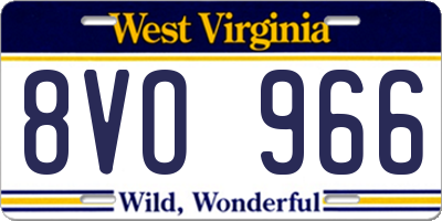 WV license plate 8VO966