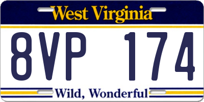 WV license plate 8VP174