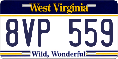 WV license plate 8VP559