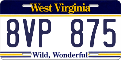 WV license plate 8VP875