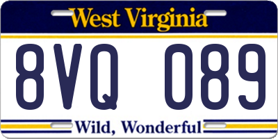 WV license plate 8VQ089