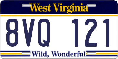 WV license plate 8VQ121