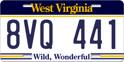 WV license plate 8VQ441