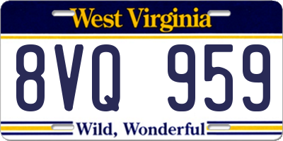 WV license plate 8VQ959