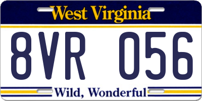 WV license plate 8VR056