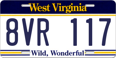 WV license plate 8VR117