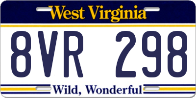 WV license plate 8VR298