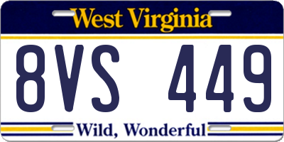 WV license plate 8VS449