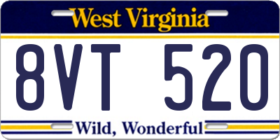 WV license plate 8VT520