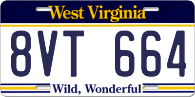WV license plate 8VT664