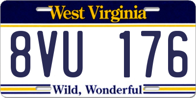 WV license plate 8VU176