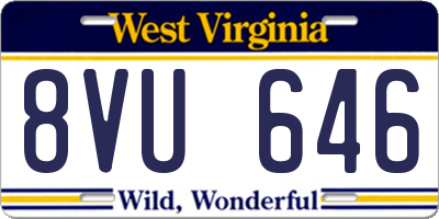 WV license plate 8VU646