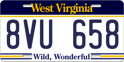 WV license plate 8VU658