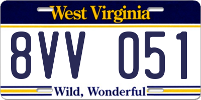 WV license plate 8VV051