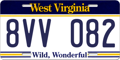 WV license plate 8VV082