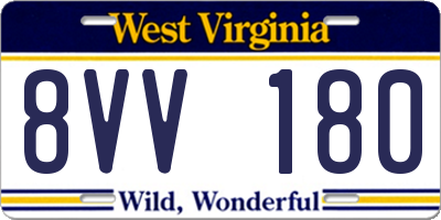 WV license plate 8VV180