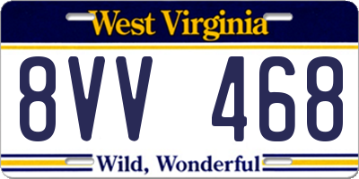 WV license plate 8VV468