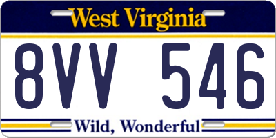 WV license plate 8VV546