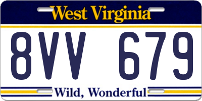 WV license plate 8VV679
