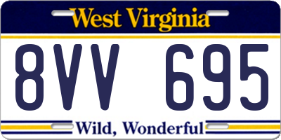 WV license plate 8VV695