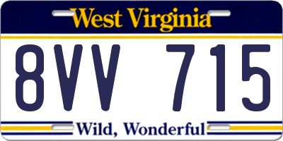 WV license plate 8VV715