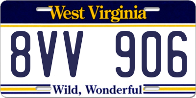 WV license plate 8VV906