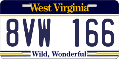 WV license plate 8VW166