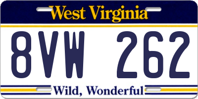WV license plate 8VW262