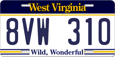 WV license plate 8VW310