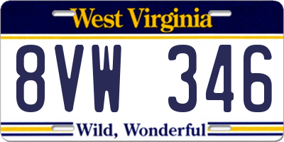 WV license plate 8VW346