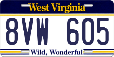 WV license plate 8VW605