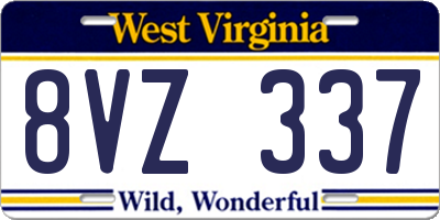 WV license plate 8VZ337