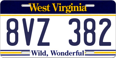 WV license plate 8VZ382