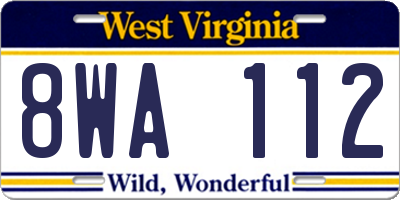 WV license plate 8WA112