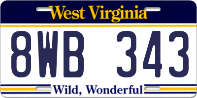WV license plate 8WB343