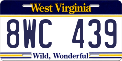 WV license plate 8WC439
