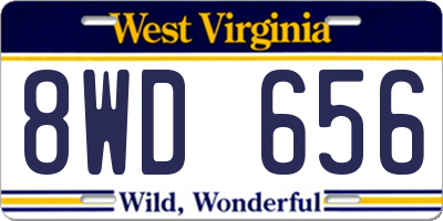 WV license plate 8WD656