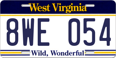 WV license plate 8WE054
