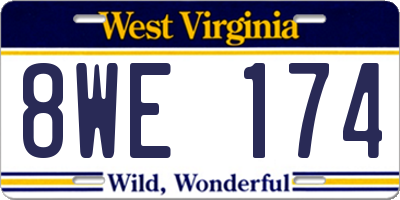 WV license plate 8WE174