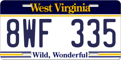 WV license plate 8WF335