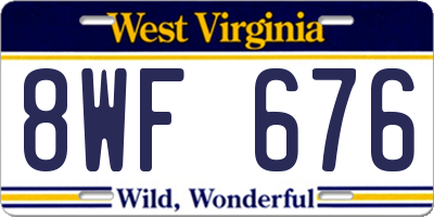 WV license plate 8WF676