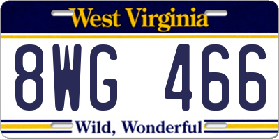 WV license plate 8WG466